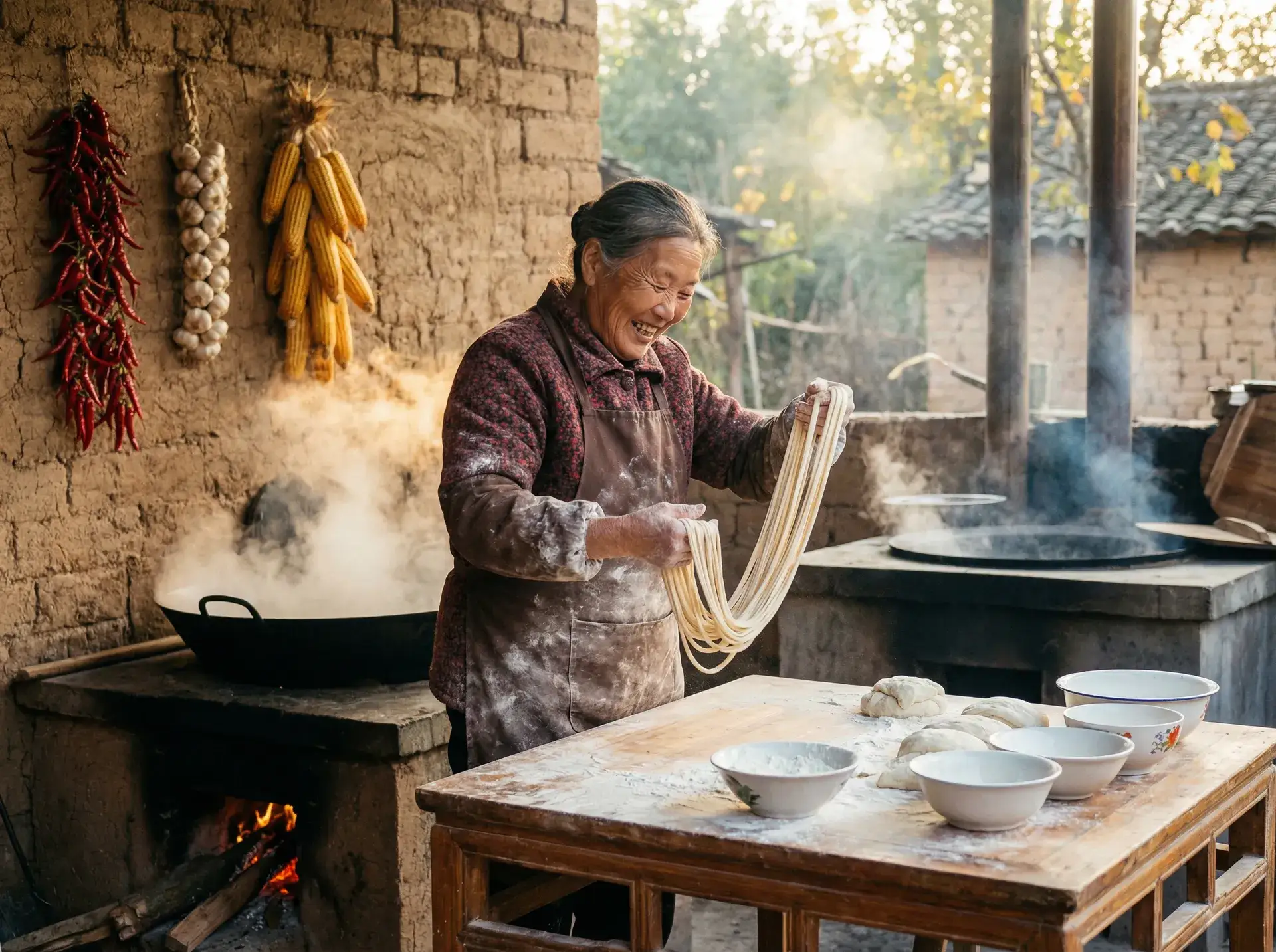 农家大嫂手擀面 - 天刀手游捏脸数据 乡村美食